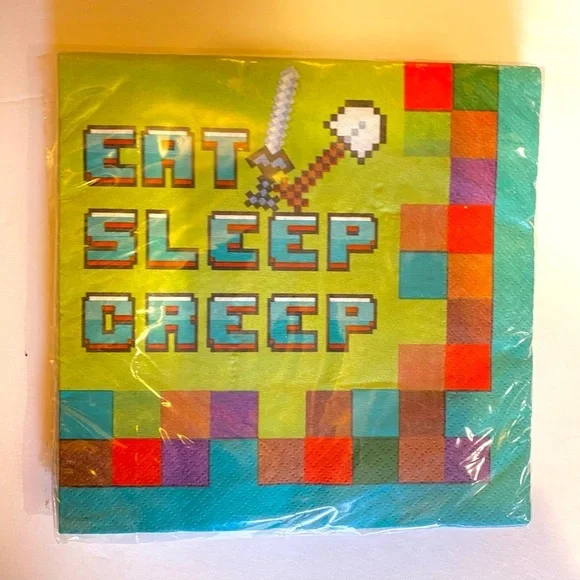 Pixel Party Luncheon Napkins - 6 1/2" x 6 1/2" | 16 Pcs - Picture 4 of 4